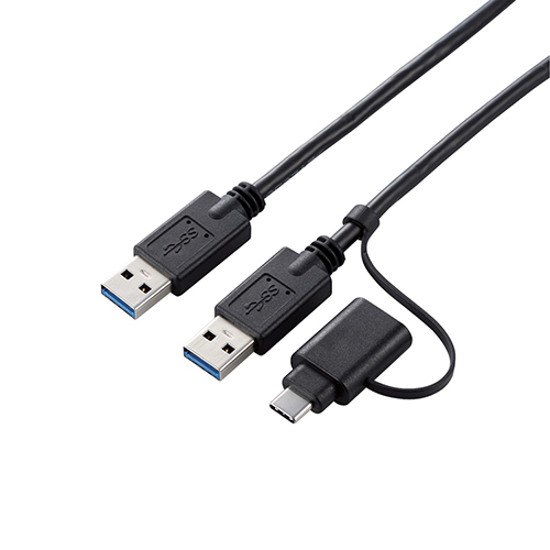 まとめ得 エレコム データ移行ケーブル USB3.0 Windows-Mac対応 Type-Cアダプタ付属 1.5m ブラック UC-TV6BK x [3個] /l