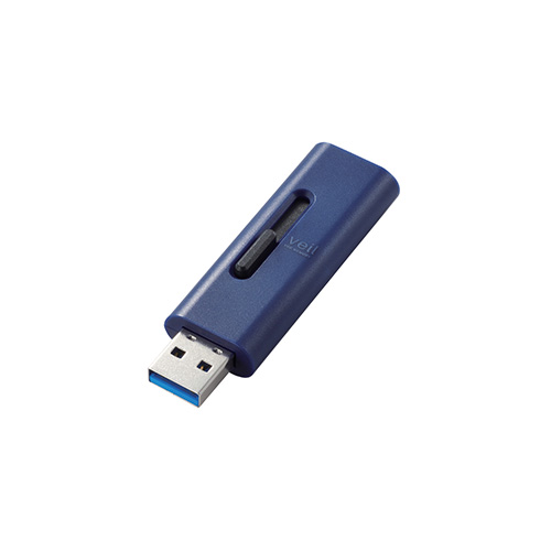 まとめ得 エレコム USBメモリー/USB3.2(Gen1)対応/スライド式/32GB/ブルー MF-SLU3032GBU x [4個] /l