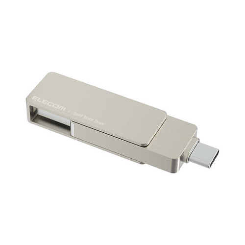まとめ得 エレコム 外付けSSD ポータブル USB3.2(Gen2) Type-C&Type-A両対応 250GB シルバー ESD-EPA0250GSV x [4個] /l | 
