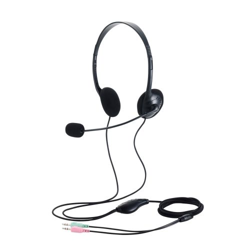 まとめ得 エレコム 両耳小型有線オーバーヘッドセット φ3.5mm3極ミニプラグ×2 ブラック HS-HP14SBK x [4個] /l