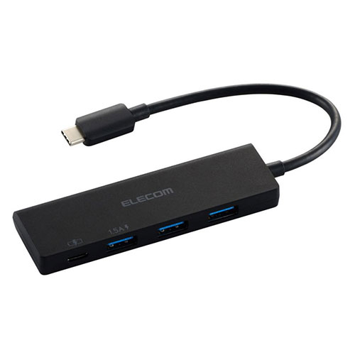 まとめ得 エレコム USBHUB USB-C 5Gpbs USB-A×3 Type-C-×1 PD100W対応 バスパワー 4ポート ブラック U3HC-H040PBK x [3個] /l