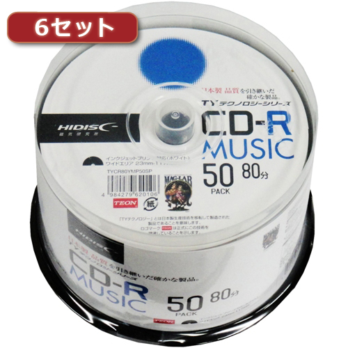 まとめ得 300枚セット(50枚X6個) HI DISC CD R(音楽用)高品質 TYCR80YMP50SPX6 x [3個] /l :l3 4560352838301:WEB TWOHAN in