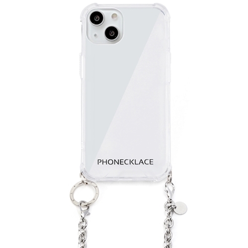 まとめ得 PHONECKLACE チェーンショルダーストラップ付きクリアケース for iPhone 13 シルバー PN21589i13SV x [3個] /l｜web-twohan3