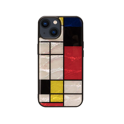 まとめ得 ikins 天然貝ケース for iPhone 14 Mondrian 背面カバー型 I23579i14 x [3個] /l | 