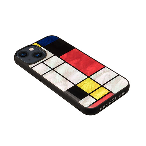 まとめ得 ikins 天然貝ケース for iPhone 14 Mondrian 背面カバー型 I23579i14 x [3個] /l |  | 01