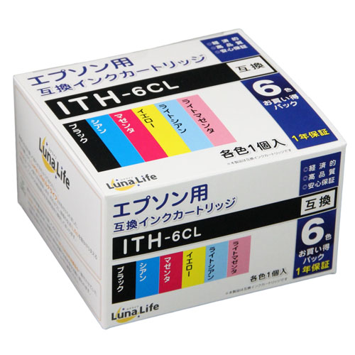 まとめ得 ワールドビジネスサプライ Luna Life エプソン用 ITH 6CL 互換インクカートリッジ 6本セット x [4個] /l :l3 4582458926720 m:WEB TWOHAN in