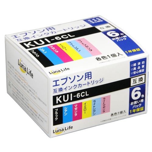 まとめ得 ワールドビジネスサプライ Luna Life エプソン用 KUI 6CL 互換インクカートリッジ 6本セット x [4個] /l :l3 4582458927673 m:WEB TWOHAN in