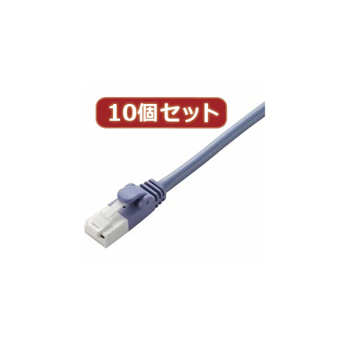 まとめ得 10個セット エレコム　ツメ折れ防止クロスケーブル(Cat5E準拠) LD-CTXT BU50X10 x [4個] /l