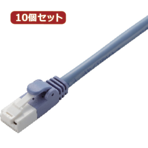 まとめ得 10個セット エレコム ツメ折れ防止LANケーブル(Cat5E) LD-CTT BU2 RSX10 x [3個] /l