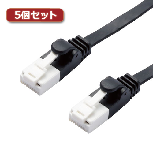 まとめ得 5個セットエレコム LANケーブル/CAT6A/爪折れ防止/フラット/3m/ブラック LD GFAT/BK30X5 x [3個] /l :l3 4589452981540:WEB TWOHAN in