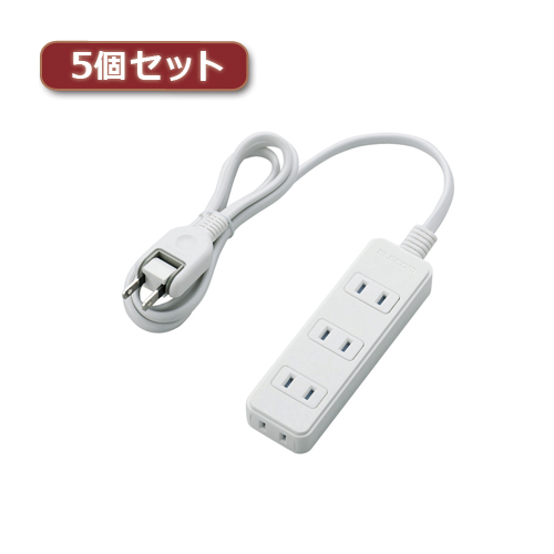 まとめ得 5個セットエレコム 電源タップ(雷ガード・ほこりシャッター) T-KST02-22410WH T-KST02-22410WHX5 x [4個] /l