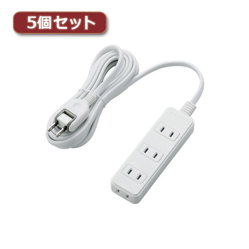 まとめ得 5個セットエレコム 電源タップ(雷ガード付き) T-KS02-2430WH T-KS02-2430WHX5 x [4個] /l