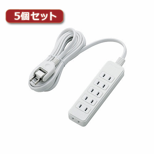 まとめ得 5個セットエレコム 電源タップ T-S02-2630WH T-S02-2630WHX5 x [4個] /l