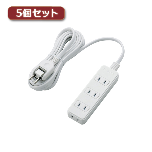 まとめ得 5個セットエレコム 電源タップ(雷ガード・ほこりシャッター) T-KST02-22430WH T-KST02-22430WHX5 x [4個] /l