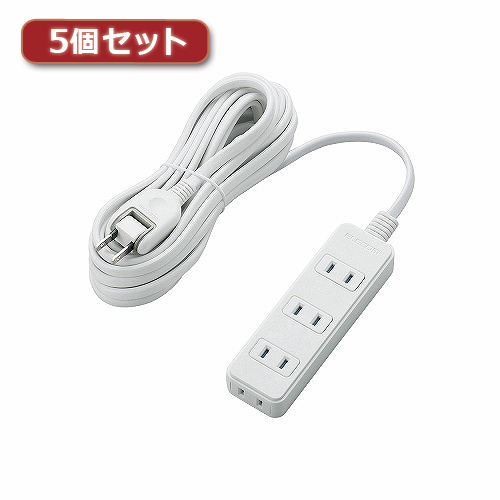 まとめ得 5個セットエレコム ほこりシャッター付き電源タップ T-ST02-22450WH T-ST02-22450WHX5 x [4個] /l