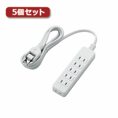 まとめ得 5個セットエレコム ほこりシャッター付き電源タップ T-ST02-22620WH T-ST02-22620WHX5 x [4個] /l