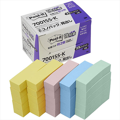 まとめ得 【5個セット】 3M Post it ポストイット エコノパック 強粘着見出し パステル 4色混色 3M 7001SS KX5 x [4個] /l :l3 4589453060442 m:WEB TWOHAN in