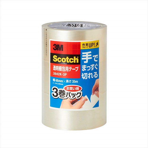 まとめ得 【3巻パック×5セット】 3M Scotch スコッチ 透明梱包用テープ 手でまっすぐ切れる 3M 3842K 3PX5 x [4個] /l : lc 4589453060541 m : WEB TWOHAN in 19,256円