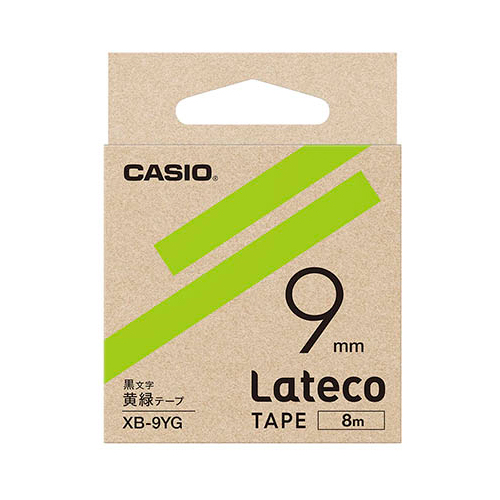 まとめ得 【5個セット】 カシオ計算機 Lateco 詰め替え用テープ 9mm 黄緑テープ 黒文字 XB-9YGX5 x [4個] /l