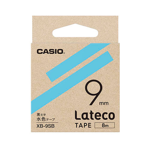 まとめ得 【5個セット】 カシオ計算機 Lateco 詰め替え用テープ 9mm 水色テープ 黒文字 XB-9SBX5 x [4個] /l