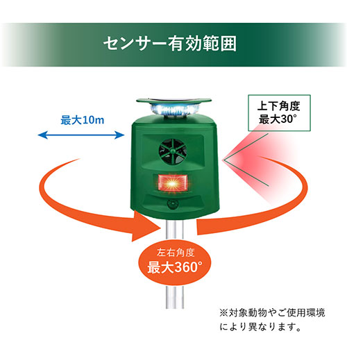 まとめ得 SaiEL ソーラー充電式 360度害獣撃退器 超音波で撃退/死角なし/太陽光発電/地面に挿すだけ SLI-SCR360 x [3個] /l |  | 04