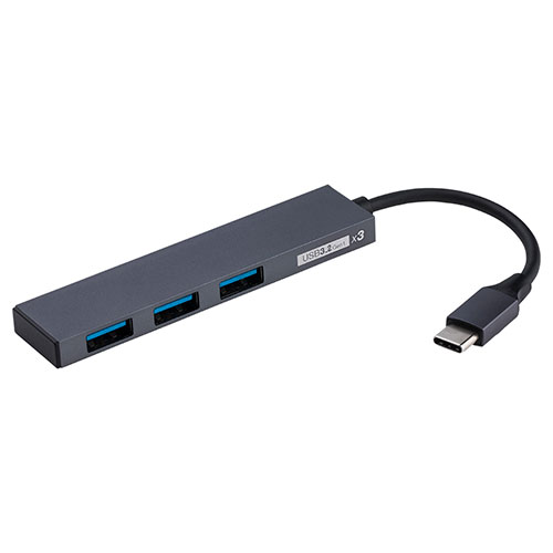 まとめ得 ナカバヤシ USB3.2G1Type-C3ポート変換ハブ グレー UH-C3313GY x [4個] /l