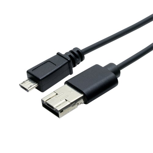 まとめ得 MCO シェア機能付きmicroUSBケーブル 黒 1m USB-MS201/BK x [4個] /l