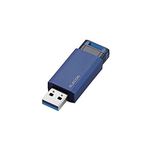 まとめ得 エレコム USBメモリー/USB3.1(Gen1)対応/ノック式/オートリターン機能付/32GB/ブルー MF-PKU3032GBU x [4個] /l