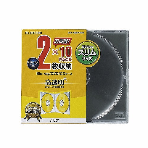 まとめ得 エレコム　Blu-ray/DVD/CDケース(スリム/PS/2枚収納) 10枚入 クリア CCD-JSCSW10CR x [4個] /l