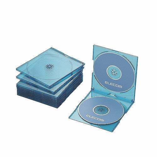 まとめ得 エレコム　Blu-ray/DVD/CDケース(スリム/PS/2枚収納)　CCD-JSCSW10CBU x [5個] /l
