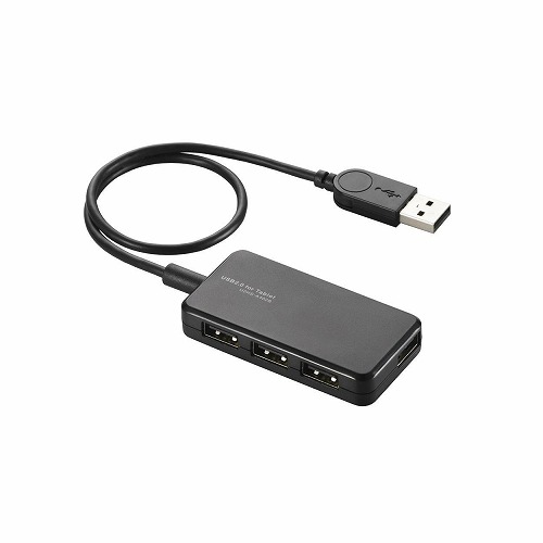 まとめ得 エレコム　USB2.0ハブ(Windowsタブレット向け)　U2HS-A402BBK x [4個] /l