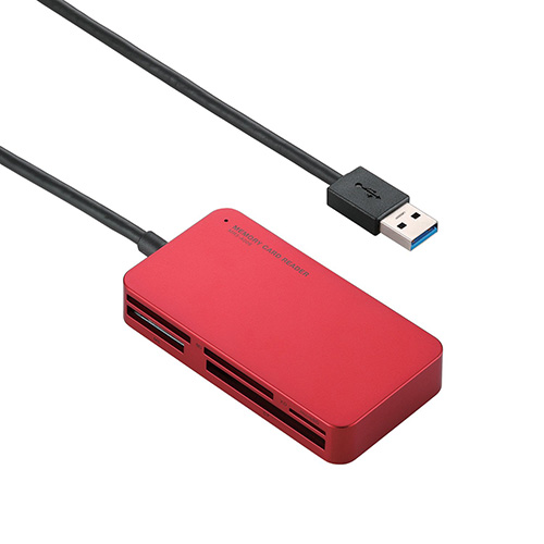 まとめ得 エレコム メモリリーダライタ/USB3.0対応/SD，microSD，MS，XD，CF対応/スリムコネクタ/レッド MR3 A006RD x [4個] /l :l3 4953103749627 m:WEB TWOHAN in