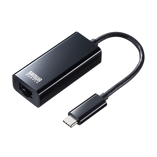 まとめ得 サンワサプライ USB3.2 TypeC-LAN変換アダプタ(ブラック) USB-CVLAN2BKN x [4個] /l