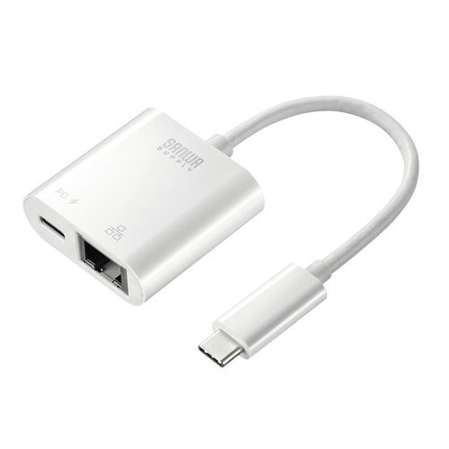 まとめ得 サンワサプライ USB3.2 Type-C-LAN変換アダプタ PD対応 ホワイト USB-CVLAN7W x [4個] /l