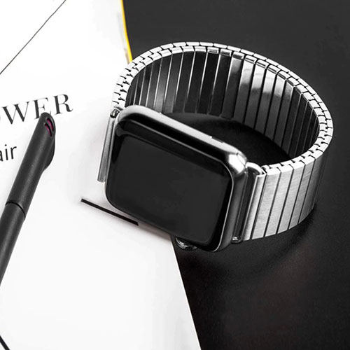 まとめ得 TF7 メタルストレッチバンド for Apple Watch 41/40/38mm Sサイズ シルバー TF21SV40S x [4個] /l |  | 03
