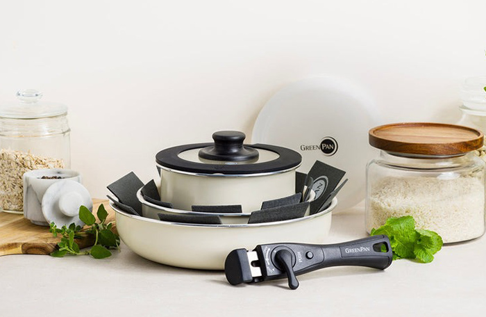 グリーンパン クリックシェフ 8点セット クリームホワイト IH対応 20cm