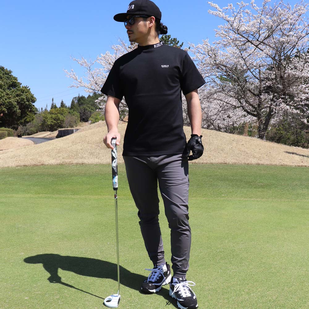 LUXE/R ゴルフウェア Tシャツ ストレッチ スムース モックネック