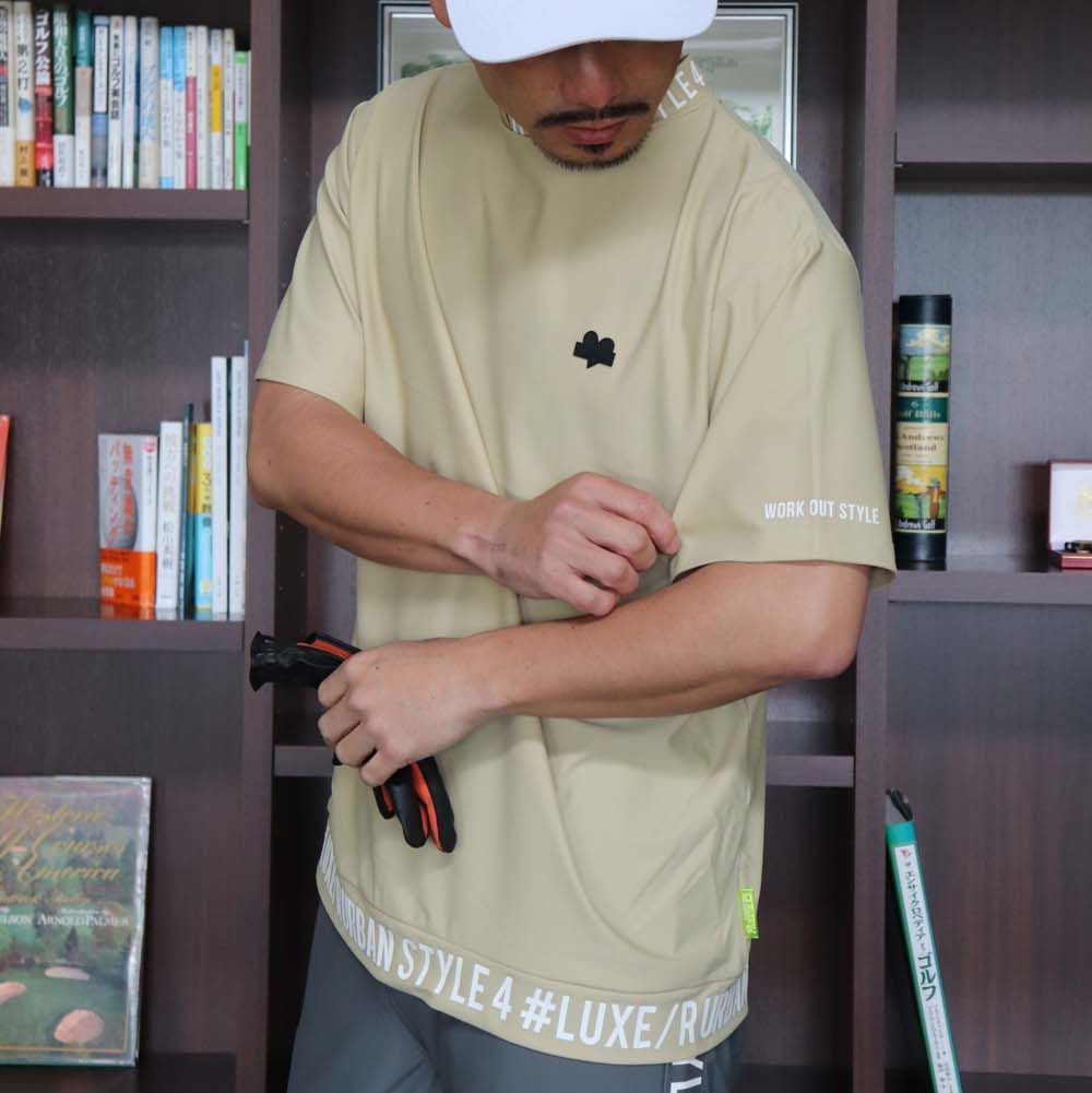 ■＃FR2 GOLF■大人気 ベーシックストレッチモックネックTシャツ tシャツ (RM)「LUXE/R GOLF」ストレッチ ブロード モックネック