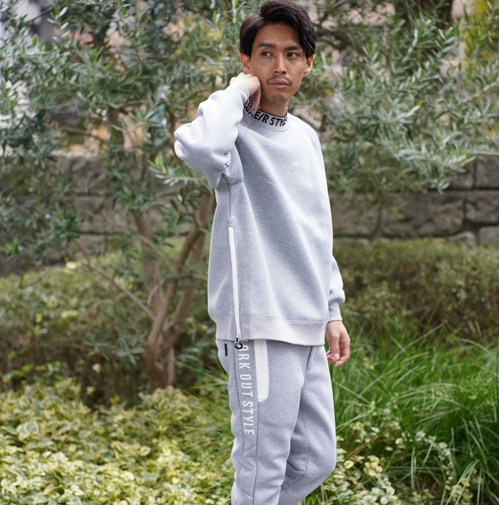 ストレッチ スポンジ ボンディング ジャージ モックネック ラグジュゴルフ LUXE/R  GOLF ユニセックス スウェット ゆったりサイズ 暖かい セットアップ可能 LUXE/R ストレッチ スポンジ ボンディング ジャージ モック