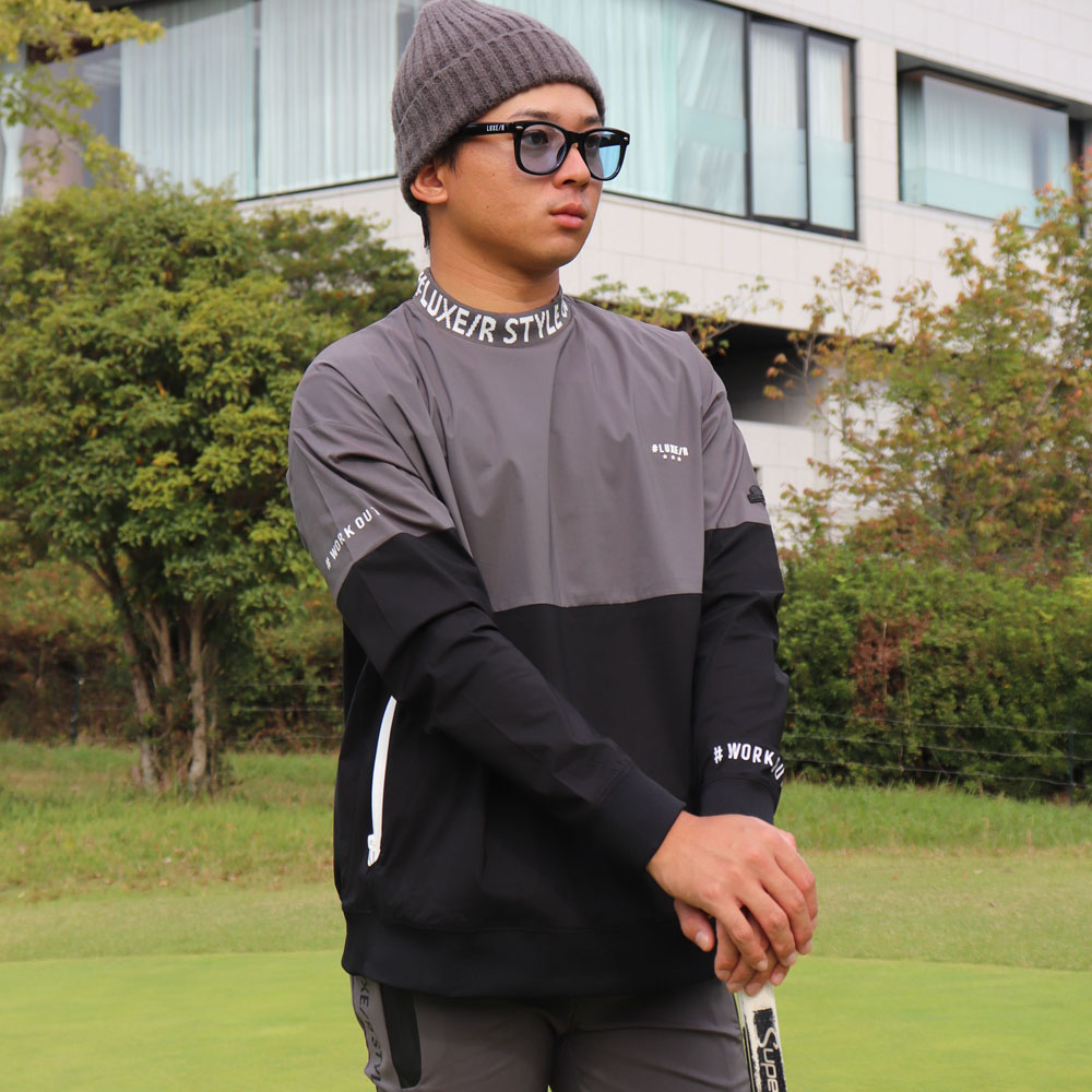 LUXE/R GOLF 撥水ストレッチブロードモックネック長袖プルオーバー LUXE/R GOLF 撥水ストレッチブロードモックネック長袖プル
