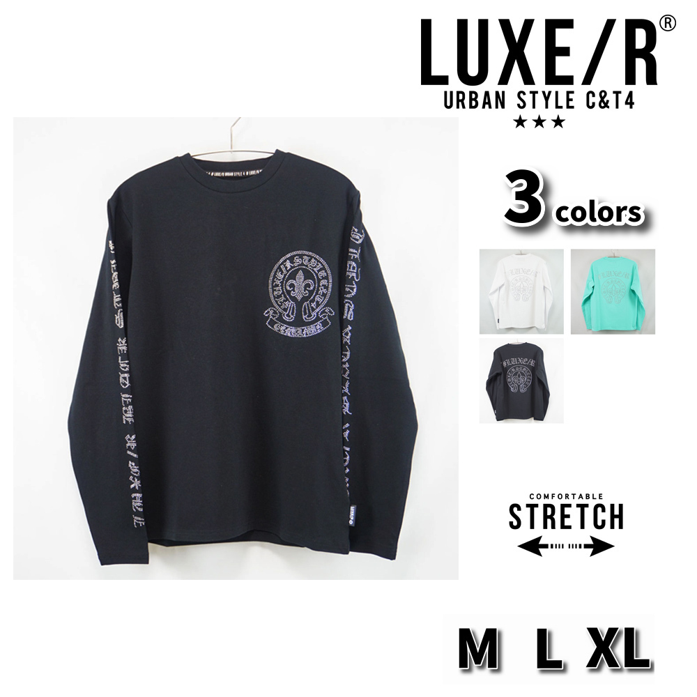 LUXE/R（ラグジュ） Tシャツ ロンT長袖 ラインストーン メンズ