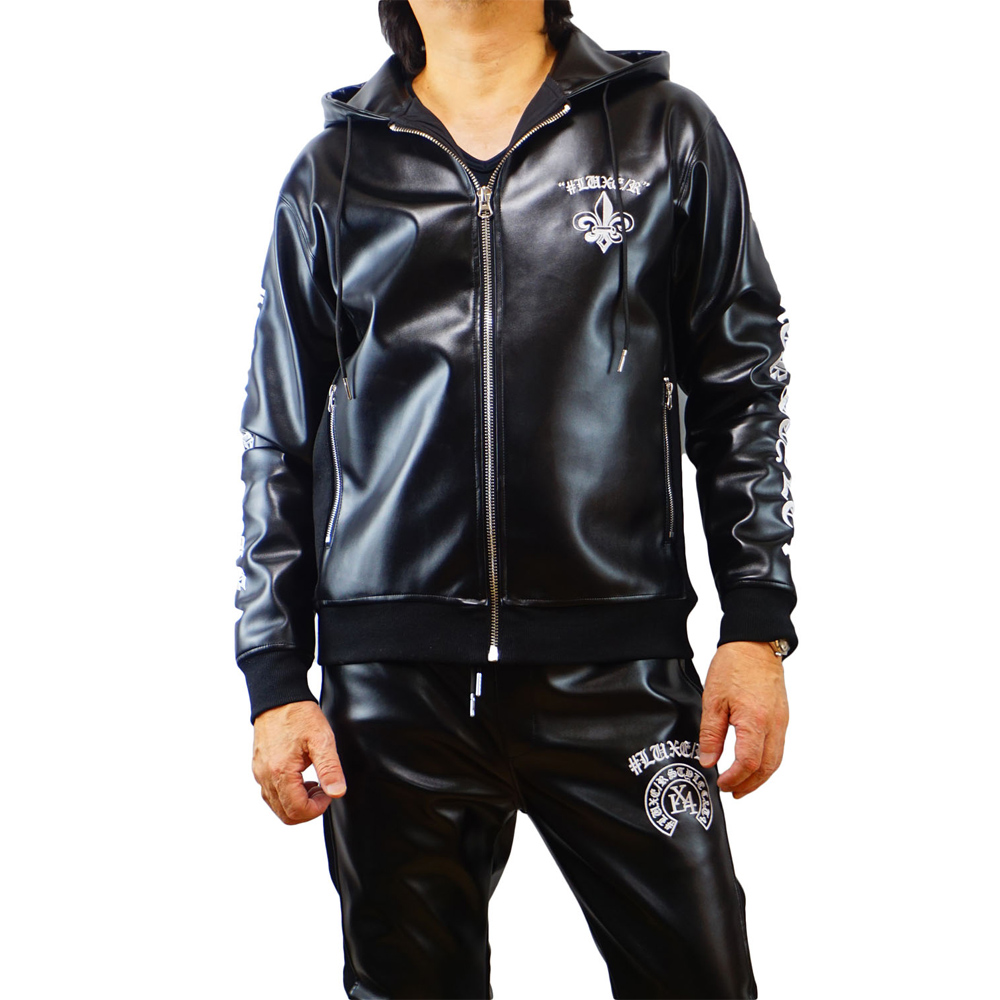 LUXE/R（ラグジュ） フェイクレザー PUレザー パーカー メンズ