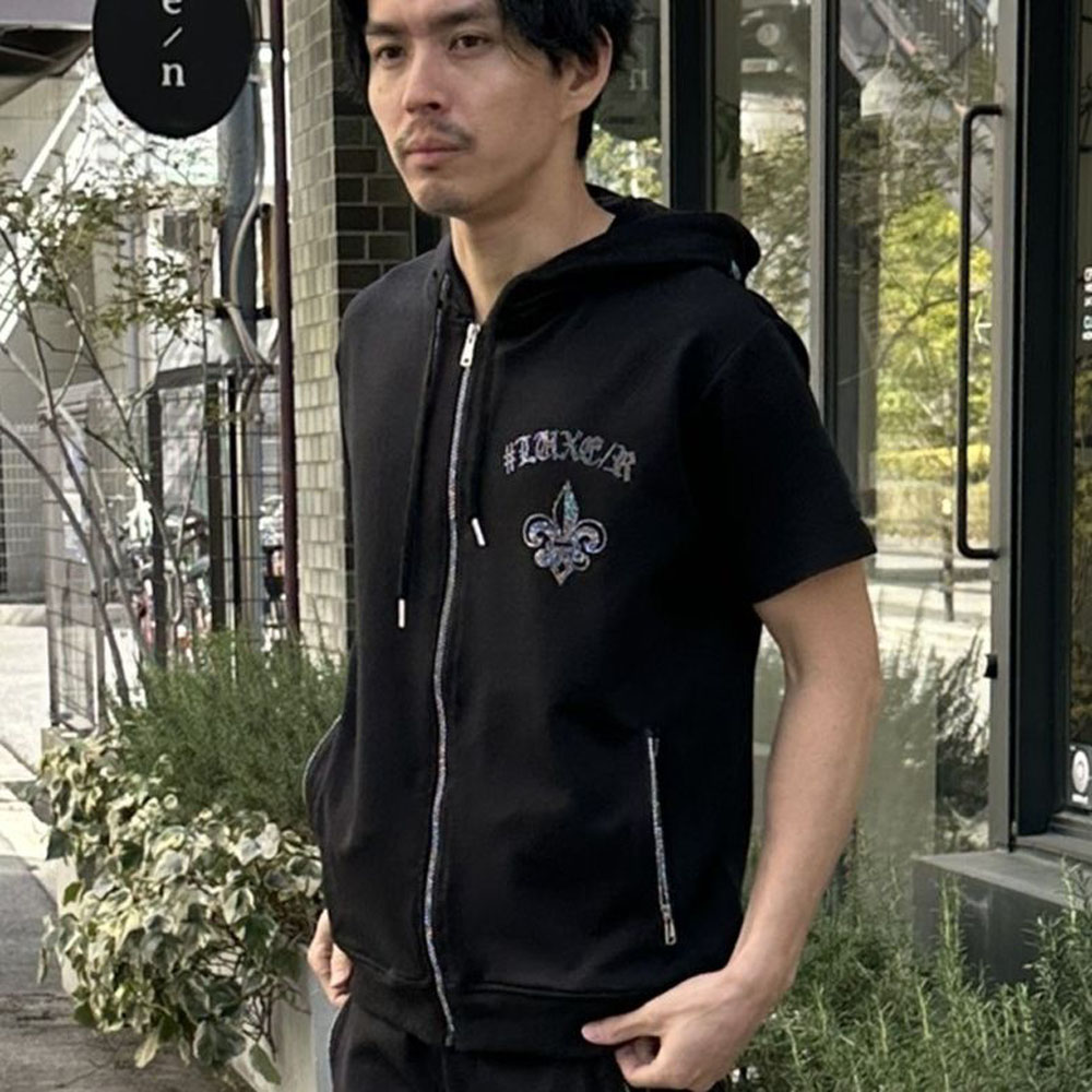 LUXE/R（ラグジュ） 半袖 ジップアップ パーカー メンズ レディース 