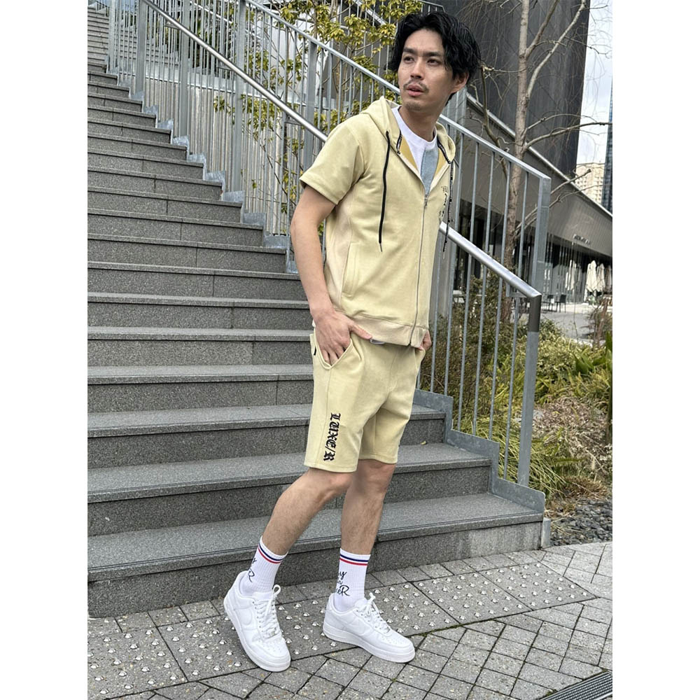 LUXE/R（ラグジュ） 半袖 ジップアップ パーカー メンズ レディース