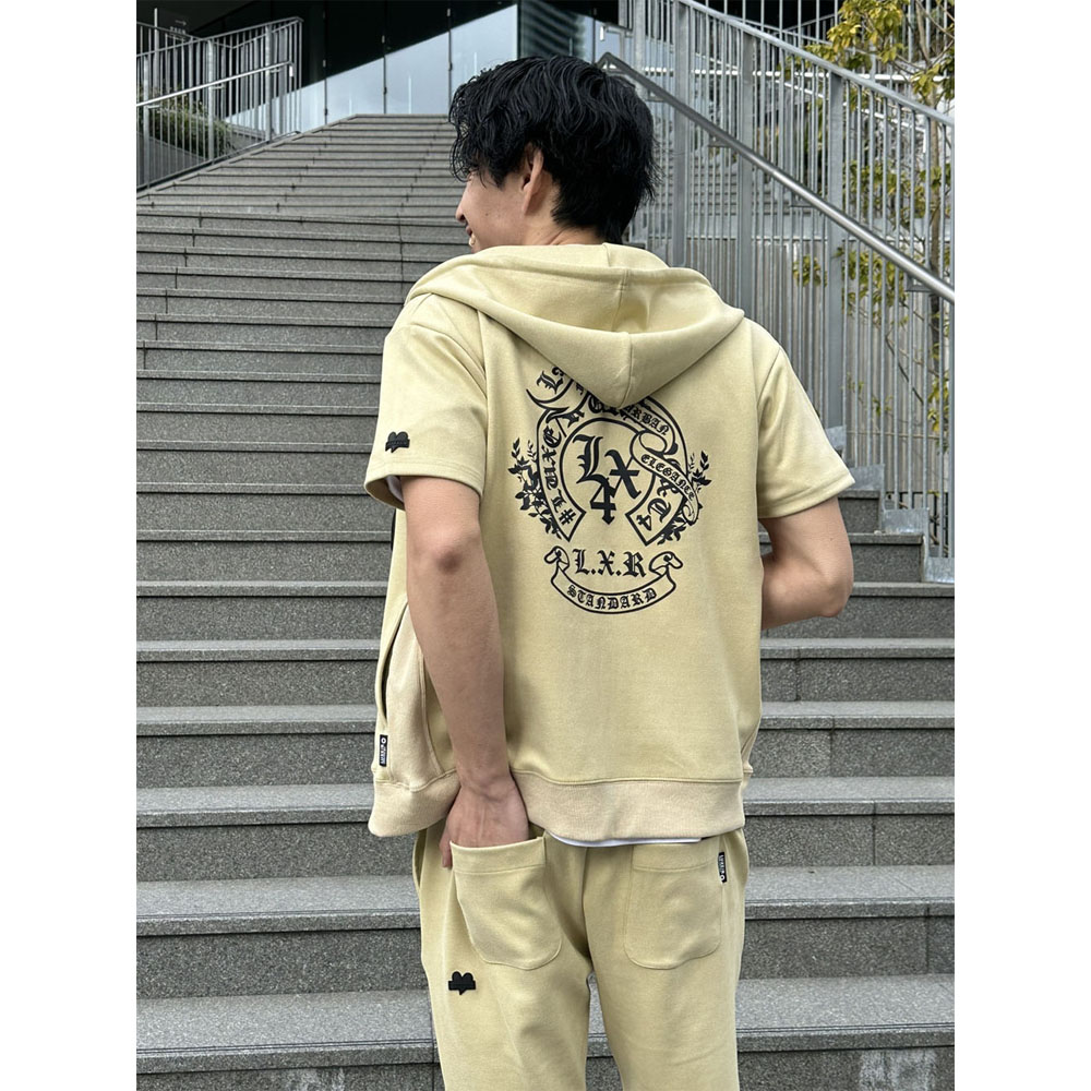 LUXE/R（ラグジュ） 半袖 ジップアップ パーカー メンズ レディース