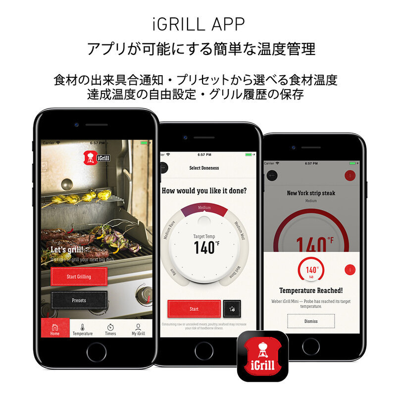 ウェーバー！IGRILL MINI！温度計！ Weber iGrill Mini App-Connected Grill Thermometer 7202 - The