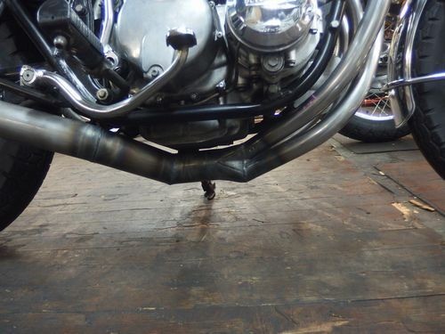 ミスティ　手曲げ　CB500Four　CB550Four　マフラー　ショート管　美品　1回装着のみ　ガニ股　MISTY ミスティ MISTY CB500/550 MISTY64手曲〈BK〉 CB500 CB550F CB550F-II