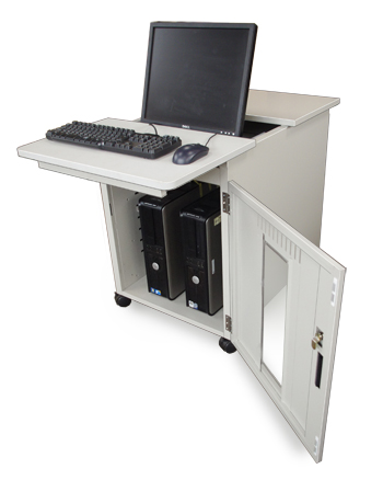 防塵ラック Tidy SV Desk PCケース ホコリ 排熱 フィルター ファン 埃 盗難防止 鍵付き PC本体 サーバーラック モニター収納 デスクワゴン 19インチの画像