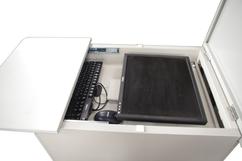 防塵ラック Tidy SV Desk PCケース ホコリ 排熱 フィルター ファン 埃 盗難防止 鍵付き PC本体 サーバーラック モニター収納 デスクワゴン 19インチの画像