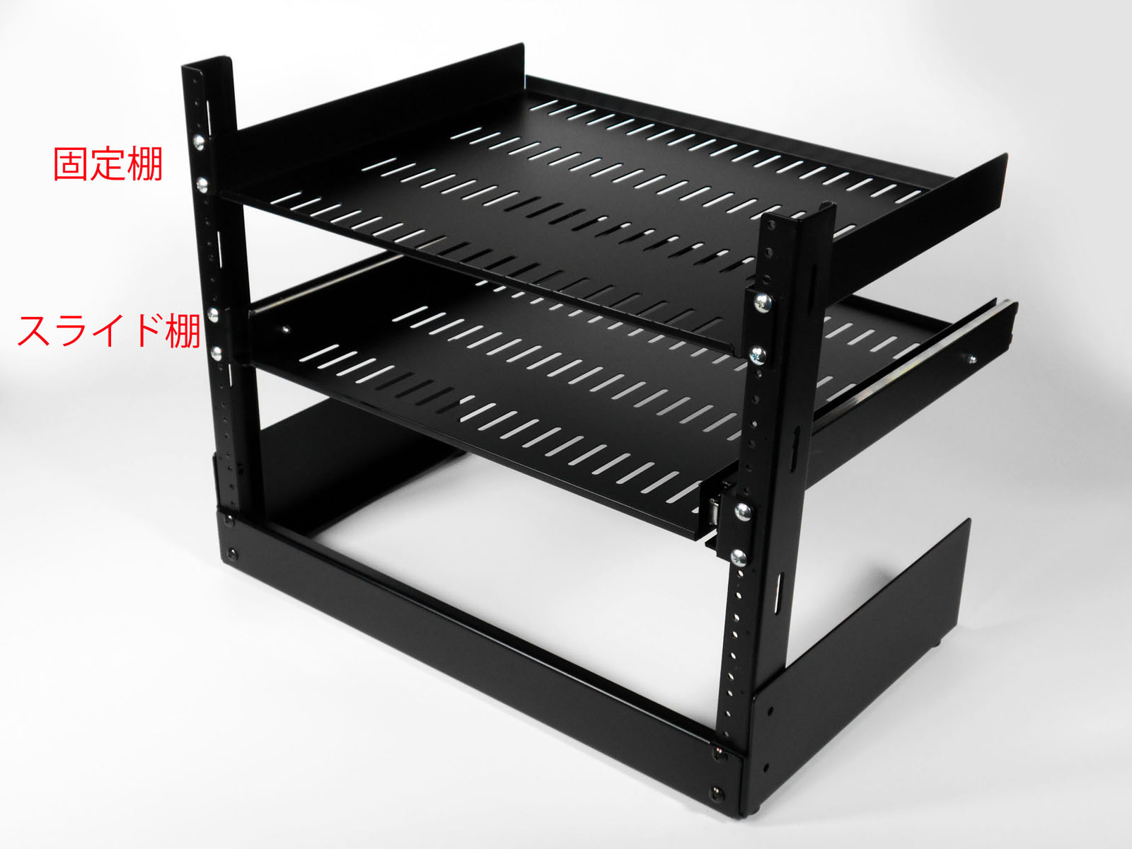 机上19 Rack 8U デスク上設置ラック19インチ機器設置可 スライド棚